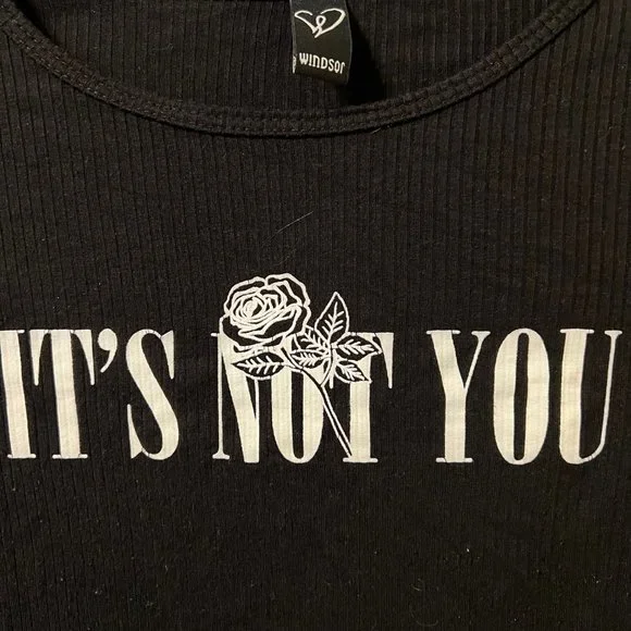 Windsor-It's Not You blank and white crop vintage top - Picture 4 of 5